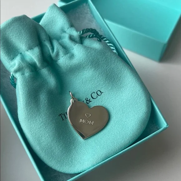 Tiffany & Co. Mom Heart Tag Charm in Sterling Silver